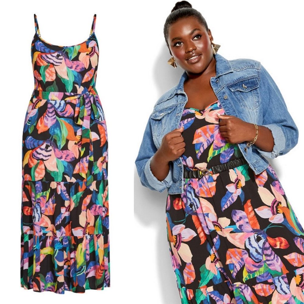 🌷 NEW City Chic Revival Floral Maxi Dress - 20 / L